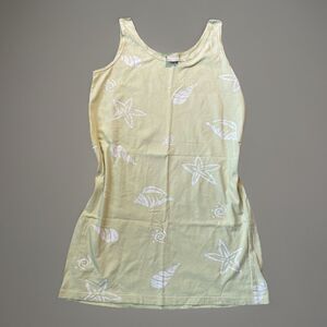Cotton Connection Yellow Shell Tank Dress Cover-Up Medium USA Made